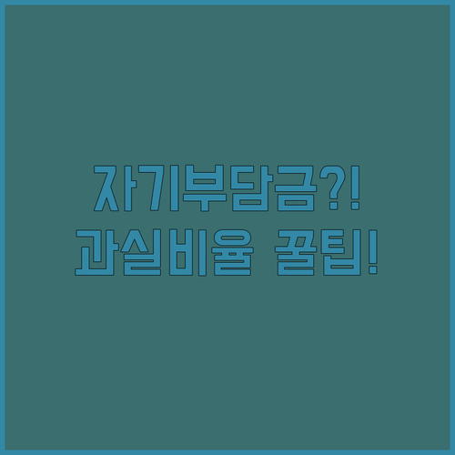 자동차보험 자기부담금 과실비율별 부담과 무수리 처리