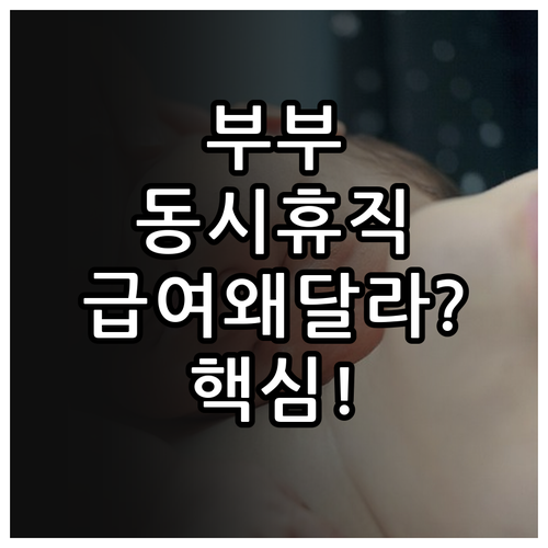 부부 육아휴직 동시 사용 시 급여가 다른 이유