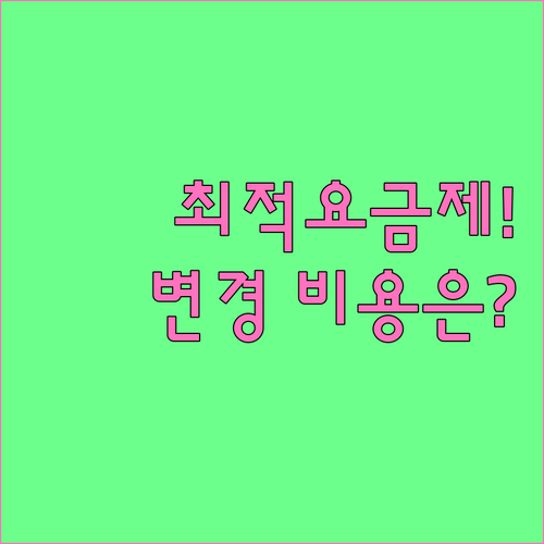 최적요금제 고지 알림 수신부터 요금제 변경까지 드는 비용