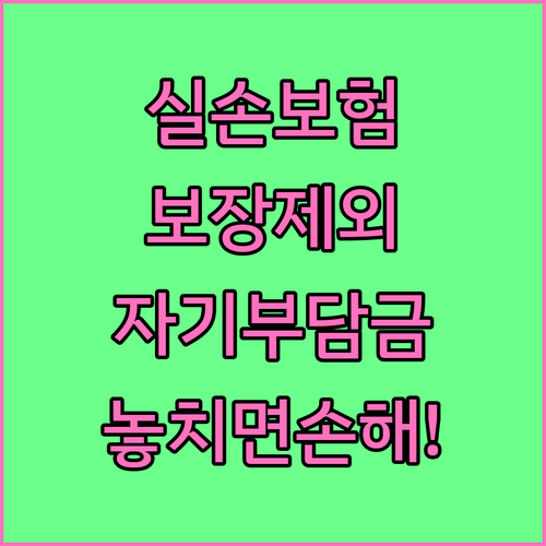실손보험 보장 제외 항목과 자기부담금 확인